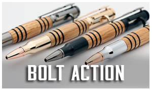 Bourbon Barrel Bolt Action Pen gunmetal or chrome hardware with barrel stripes 